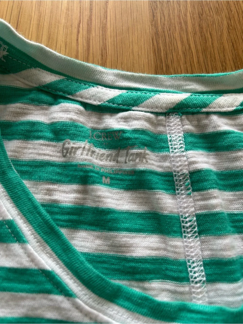 J. Crew Striped Scoop Tank in Teal and White